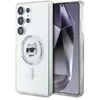 Dėklas Karl Lagerfeld Button Choupette Head Printed Logo MagSafe Samsung Galaxy S25 Ultra baltas