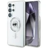 Dėklas Karl Lagerfeld Button Karl Head Printed Logo MagSafe Samsung Galaxy S25 Ultra baltos spalvos