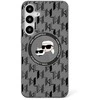 Karl Lagerfeld Button Karl&amp;Choupette Heads On KL Pattern MagSafe Samsung Galaxy S25 dėklas telefonui juodos spalvos