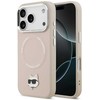 Karl Lagerfeld Choupette Pin MagSafe dėklas skirtas Apple iPhone 17 Pro rožinės spalvos