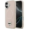 Karl Lagerfeld Choupette Pin MagSafe dėklas skirtas Apple iPhone 17 rožinės spalvos