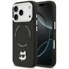 Karl Lagerfeld Choupette Pin MagSafe dėklas skirtas Apple iPhone 17 Pro Max juodos spalvos