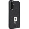 Karl Lagerfeld Fixed Glitter Metal Ikonik dėklas skirtas Samsung Galaxy A57 juodos spalvos