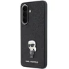 Karl Lagerfeld Fixed Glitter Metal Ikonik dėklas skirtas Samsung Galaxy A57 juodos spalvos