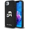 Karl Lagerfeld iPhone 16e dėklas su fiksuotais blizgučiais ir metaliniais smeigtukais – Juodas