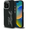 Karl Lagerfeld FW Grained Signature Logo dėklas iPhone 16 Pro Max - Juodas
