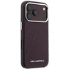 Dėklas Karl Lagerfeld Grained Allover Logo Metal Elongated MagSafe skirtas iPhone 18 Pro / 17 Pro burgundy