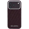 Dėklas Karl Lagerfeld Grained Allover Logo Metal Elongated MagSafe skirtas iPhone 18 Pro / 17 Pro burgundy
