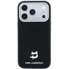Dėklas Karl Lagerfeld Grained Choupette Head Metal MagSafe Case for iPhone 17 Pro Max / 18 Pro Max - Juodas