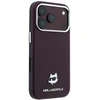 Dėklas Karl Lagerfeld Grained Choupette Head Metal MagSafe case for iPhone 17 Pro / 18 Pro - burgundy