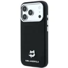 Dėklas Karl Lagerfeld Grained Choupette Head Metal MagSafe Case for iPhone 17 Pro Max / 18 Pro Max - Juodas
