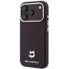 Dėklas Karl Lagerfeld Grained Choupette Head Metal MagSafe case for iPhone 17 Pro / 18 Pro - burgundy