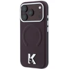 Dėklas Karl Lagerfeld Grained Embossed Ring & Kameo Logo MagSafe do iPhone 18 Pro / 17 Pro bordo spalvos