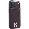 Dėklas Karl Lagerfeld Grained Embossed Ring & Kameo Logo MagSafe do iPhone 18 Pro / 17 Pro bordo spalvos