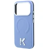 Dėklas Karl Lagerfeld case for IPHONE 18 Pro Max/17 Pro Max compatible with MagSafe (Grained Embossed Ring & Kameo Logo) light mėlynas
