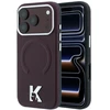 Dėklas Karl Lagerfeld Grained Embossed Ring & Kameo Logo MagSafe do iPhone 18 Pro / 17 Pro bordo spalvos