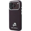 Dėklas Karl Lagerfeld Grained Choupette Head Metal MagSafe case for iPhone 18 Pro Max - burgundy