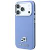 Karl Lagerfeld PU grūdintos tekstūros pusiau apgaubiantis K&CH galvučių Magsafe dėklas skirtas iPhone 18 Pro Max Mėlyna