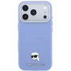 Dėklas Karl Lagerfeld case for IPHONE 18 Pro/ 17 Pro compatible with MagSafe (Grained Karl Head Metal) light mėlynas
