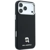 Dėklas Karl Lagerfeld Grained Karl Head Metal MagSafe do iPhone 18 Pro Max / 17 Pro Max juoda