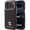 Dėklas Karl Lagerfeld case for IPHONE 18 Pro/ 17 Pro compatible with MagSafe (Grained Karl Head Metal) burgundy