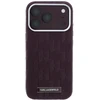 Dėklas Karl Lagerfeld Grained Mono Resin Logo MagSafe Case for iPhone 17 Pro / 18 Pro - Burgundy