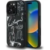 „Karl Lagerfeld“ grūdėto rašto ir logotipo „MagSafe“ dėklas, skirtas „iPhone 16 Pro Max“ – Juodas