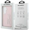 Dėklas Karl Lagerfeld Grained Signature Metal Resin Logo do Samsung Galaxy S26 rožinė