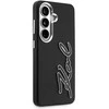 Dėklas Karl Lagerfeld Grained Signature Metal Resin Logo do Samsung Galaxy S26 juoda
