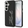 Dėklas Karl Lagerfeld Grained Signature Metal Resin Logo do Samsung Galaxy S26 juoda
