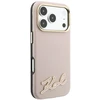 Dėklas Karl Lagerfeld Grained with Resin Signature Logo MagSafe, skirtas iPhone 18 Pro / 17 Pro, rožinis
