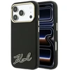 Dėklas Karl Lagerfeld Grained with Resin Signature Logo MagSafe do iPhone 18 Pro / 17 Pro juoda