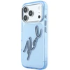 Karl Lagerfeld IML Big Signature derva metalo rėmelio dėklas, skirtas iPhone 17 Pro / 18 Pro – Mėlyna
