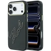 Dėklas Karl Lagerfeld IML Big Signature Resin Metal Frame Case for iPhone 18 Pro Max / 17 Pro Max - Juodas