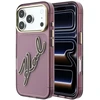 Dėklas Karl Lagerfeld IML Big Signature Resin Metal Frame case for iPhone 18 Pro / 17 Pro burgundy