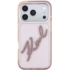 Dėklas Karl Lagerfeld IML Big Signature Resin Metal Frame Case for iPhone 18 Pro Max / 17 Pro Max - Rožinė