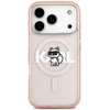 Karl Lagerfeld dėklas, skirtas IPHONE 17 Pro, suderinamas su „MagSafe KLHMP17LHGCHGKBP“ (IML Choupette eskizo logotipas), rožinis