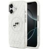Karl Lagerfeld IML Glitter Karl & Choupette Heads Logo MagSafe dėklas skirtas Apple iPhone 17 pilkos spalvos