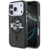 Karl Lagerfeld IML Glitter Karl &amp; Choupette Sketch Logo MagSafe dėklas skirtas Apple iPhone 17 Pro Juodas