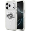 Originalus dėklas Karl Lagerfeld IML blizgučiams Karl & Choupette Sketch Logo Magsafe dėklas Apple iPhone 17 Pro skaidrus