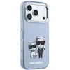 Dėklas Karl Lagerfeld IML Karl&Choupette Bodies Sketch Print MagSafe case for iPhone 17 Pro / 18 Pro - light mėlynas