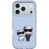 Dėklas Karl Lagerfeld IML Karl&Choupette Bodies Sketch Print MagSafe case for iPhone 17 Pro / 18 Pro - light mėlynas