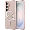 Karl Lagerfeld IML Choupette Karl Script Logo Magnetic dėklas skirtas Samsung Galaxy S26 Rožinė