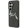 Karl Lagerfeld IML Choupette Karl Script Logo Magnetic dėklas skirtas Samsung Galaxy S26 juodos spalvos