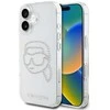 Karl Lagerfeld IML Rhinestones Karl Head Apple iPhone 16 dėklas telefonui skaidrus