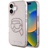 Karl Lagerfeld IML Rhinestones Karl Head Apple iPhone 16 dėklas telefonui rožinės spalvos