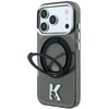 Dėklas Karl Lagerfeld IML Ring Stand 360 Kameo Metal MagSafe Case for iPhone 17 Pro Max / 18 Pro Max - Juoda