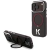 Karl Lagerfeld IML Ring Stand 360 Kameo Metal MagSafe dėklas, skirtas iPhone 17 Pro / 18 Pro - bordo