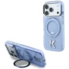 Dėklas Karl Lagerfeld IML Ring Stand 360 Kameo Metal MagSafe Case for iPhone 17 Pro Max / 18 Pro Max - Mėlyna