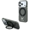 Dėklas Karl Lagerfeld IML Ring Stand 360 Kameo Metal MagSafe Case for iPhone 17 Pro Max / 18 Pro Max - Juoda
